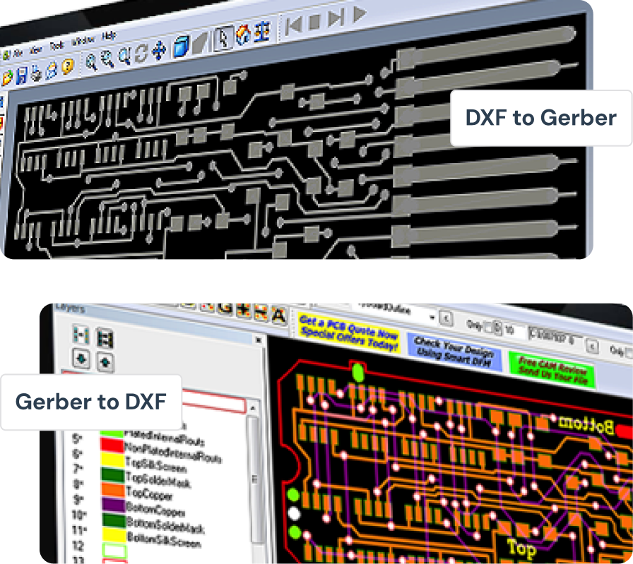 Gerber and dxf converter